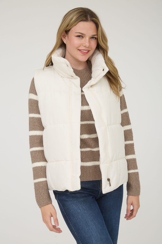 Sweet Side Puffer Vest - Ivory