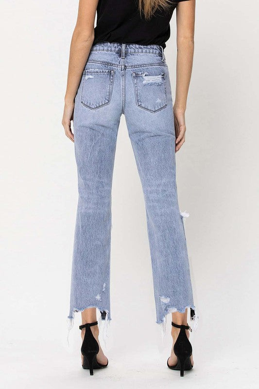 Amber 90&#039;s Straight Leg Jeans- Medium Wash