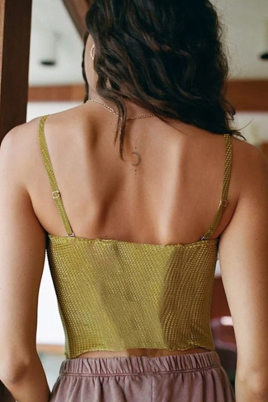 Come Here Corset Crop Top- Yellow