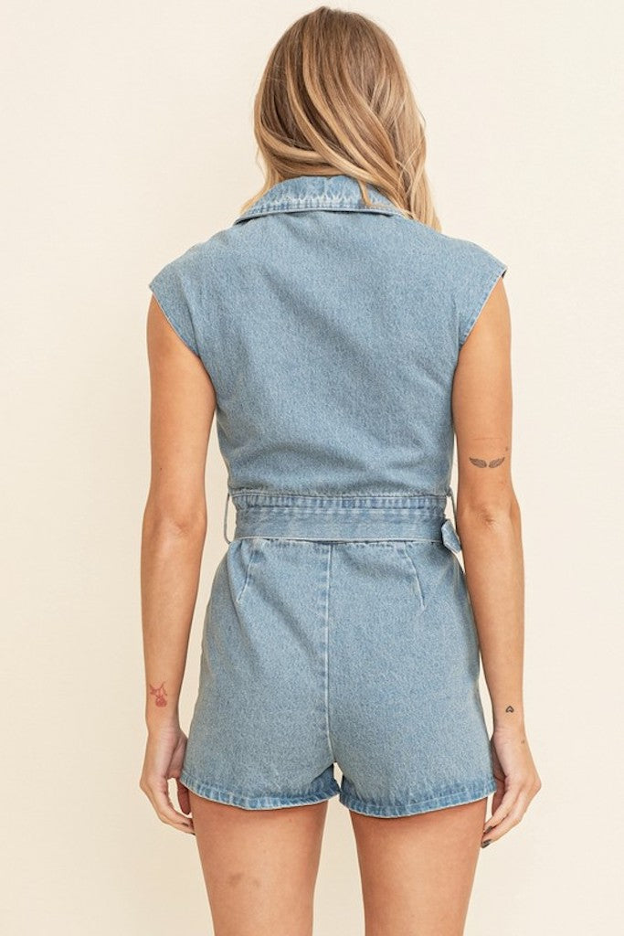 Smooth Talk Romper- Denim