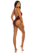 Working Overtime Lingerie Bodysuit- Wine