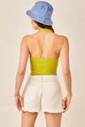 Glow Up Crop Tank Top- Lime