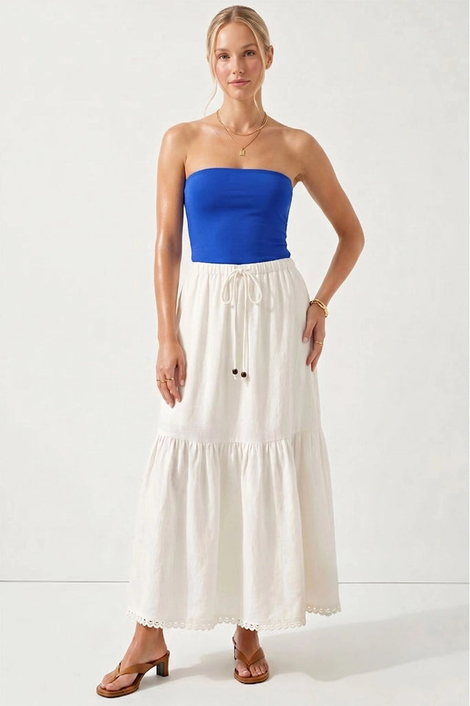 Willing And Able Tiered Maxi Skirt - Off White