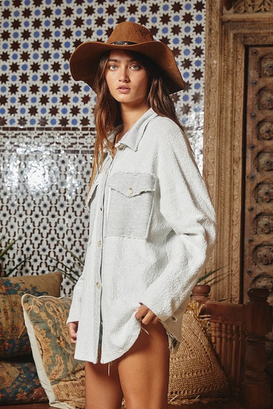 Money Maker Oversized Top- Light Grey