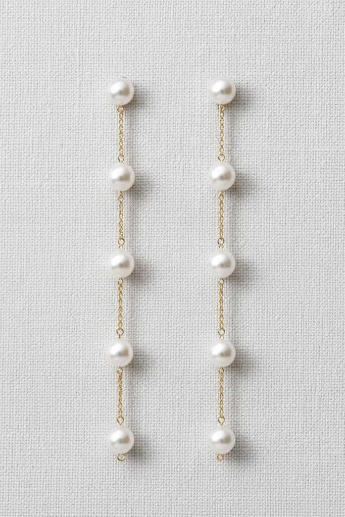Pearl Purity Tassel Drop Earrings - Gold