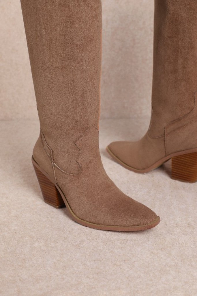 Classy Knee High Boot- Brown