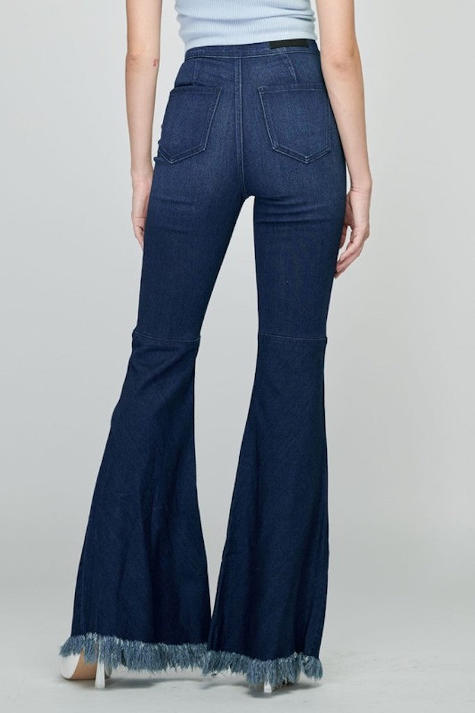 Trouble Flare Jeans- Dark Denim