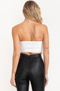 Independent Girl Crop Tube Top- White