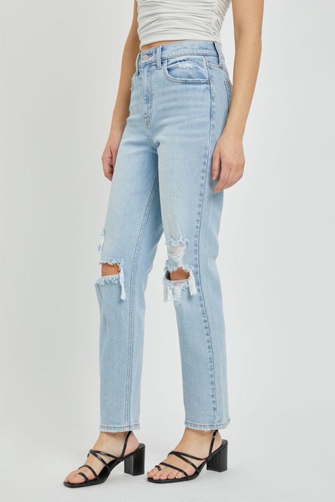 Whisked Away Mom Jeans- Light Denim