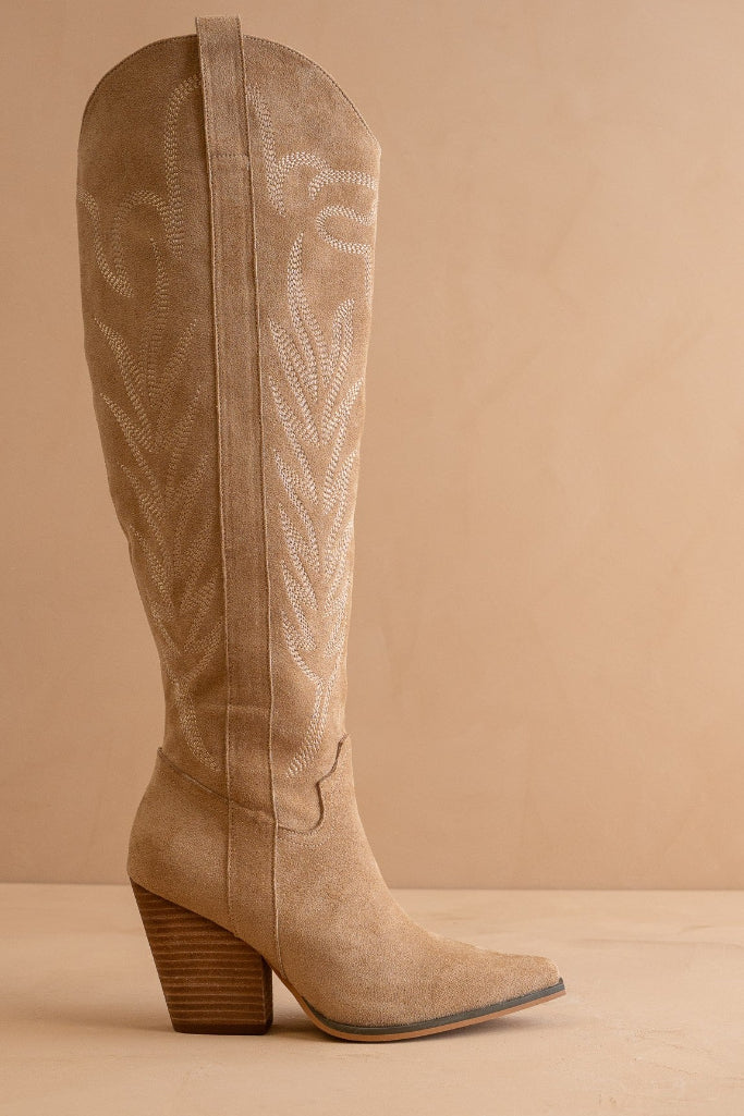 Oasis Cowgirl Boots- Taupe