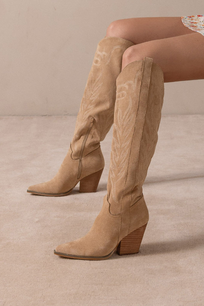 Oasis Cowgirl Boots- Taupe