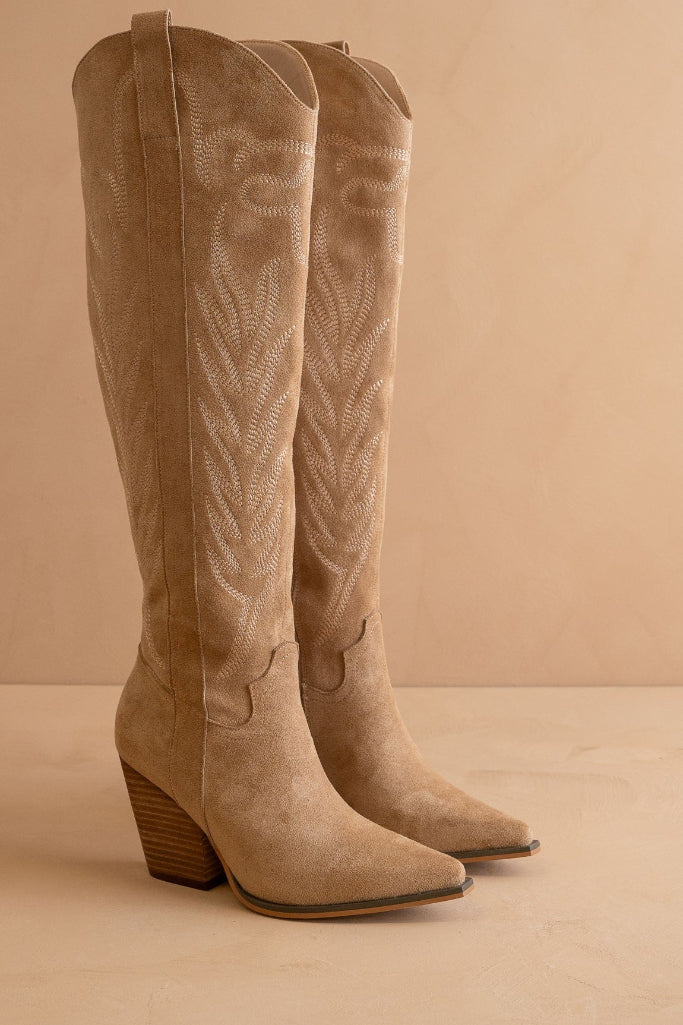 Oasis Cowgirl Boots- Taupe
