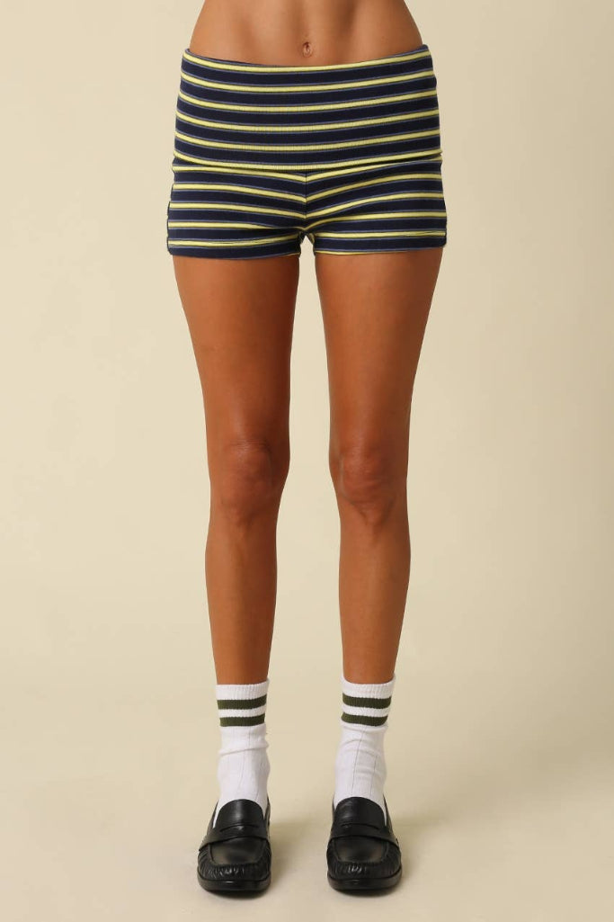 Up Next Ribbed Striped Set - Yellow/Navy
