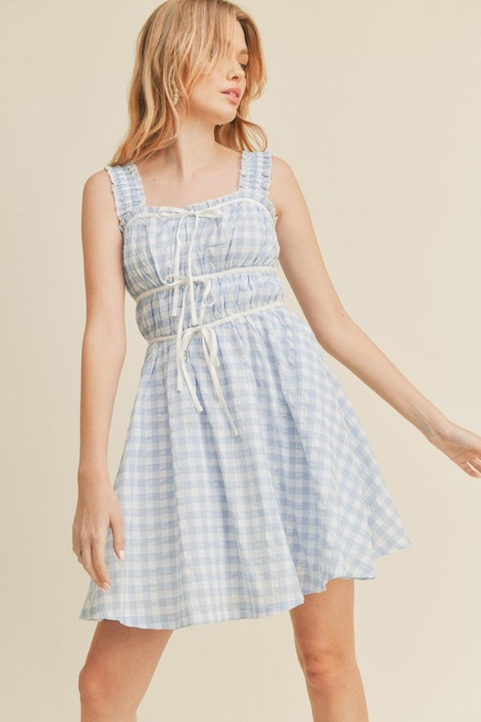 Charming Girl Mini Dress- Light Blue