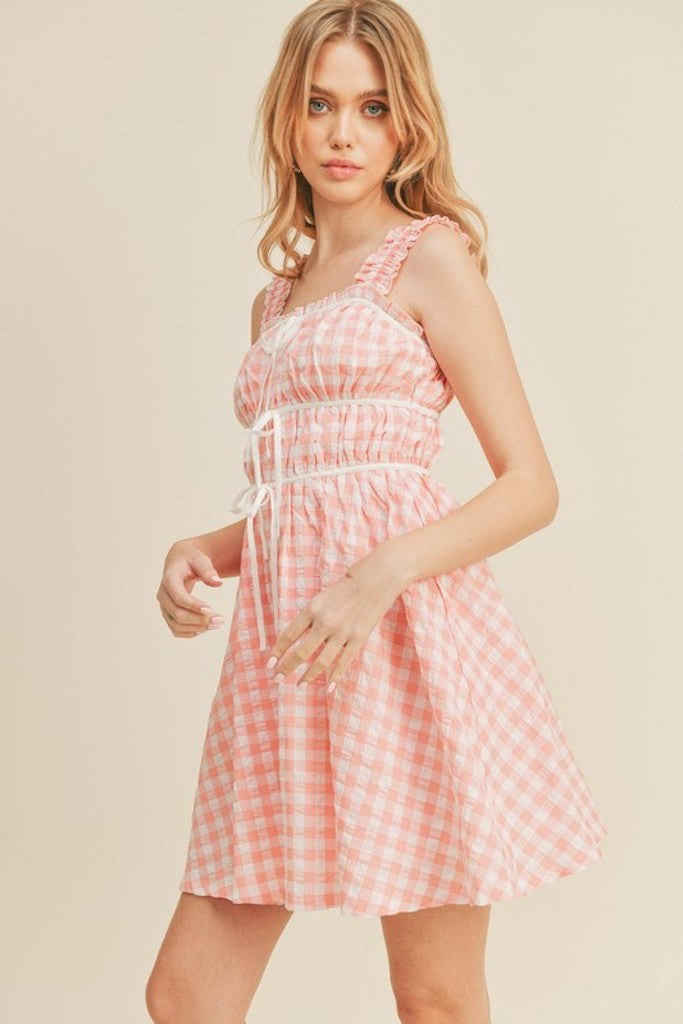 Charming Girl Mini Dress- Coral