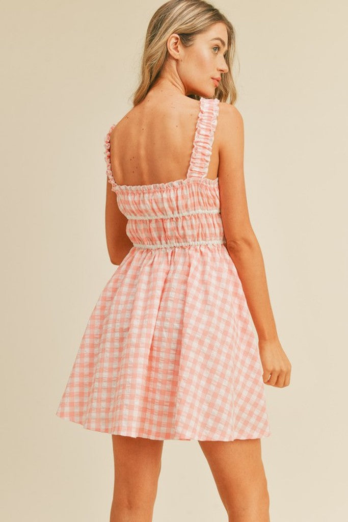 Charming Girl Mini Dress- Coral
