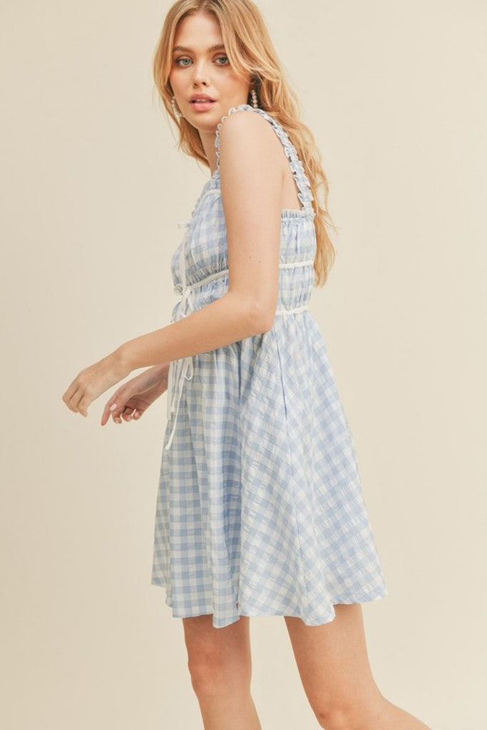 Charming Girl Mini Dress- Light Blue