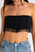 Waiting Right Here Crop Top- Black