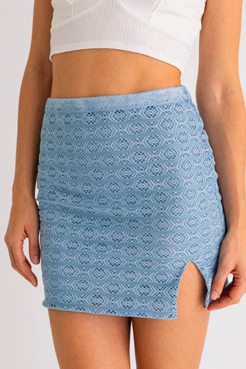 Move Along Mini Skirt- Light Blue