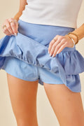 Diggin' It Denim Skort- Light Blue