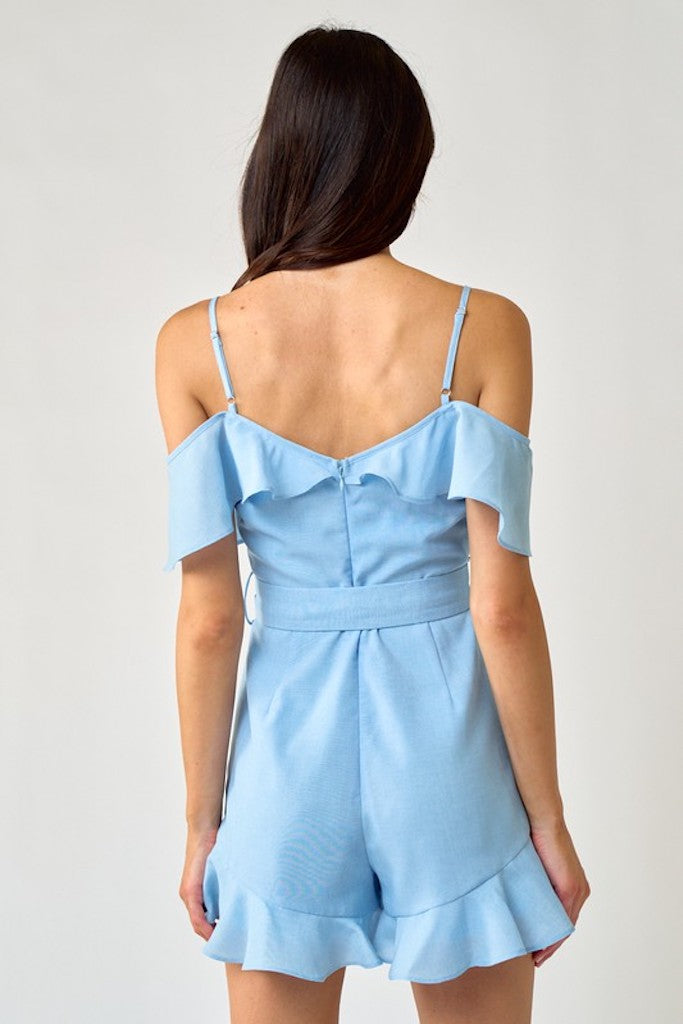 Slow Burn Love Romper- Light Blue