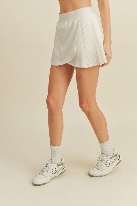 Hold My Breath Tennis Skort- White