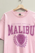 Malibu Tennis Club Graphic Tee- Light Pink