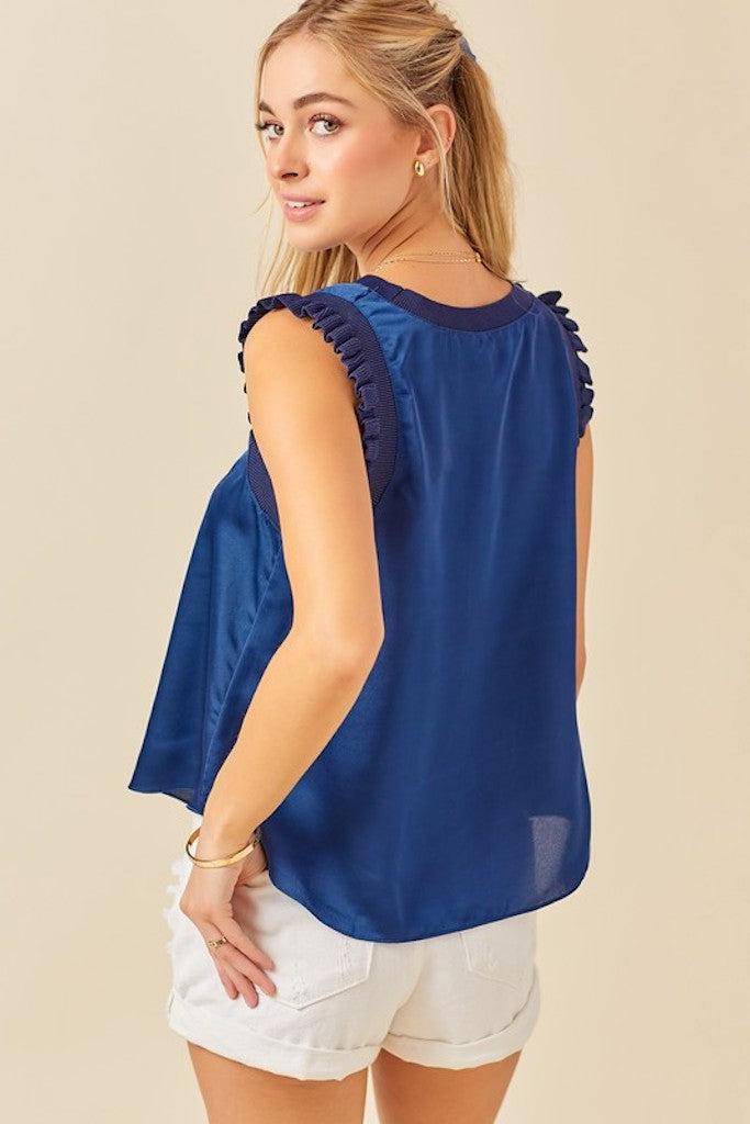 Takes Practice Top- Navy