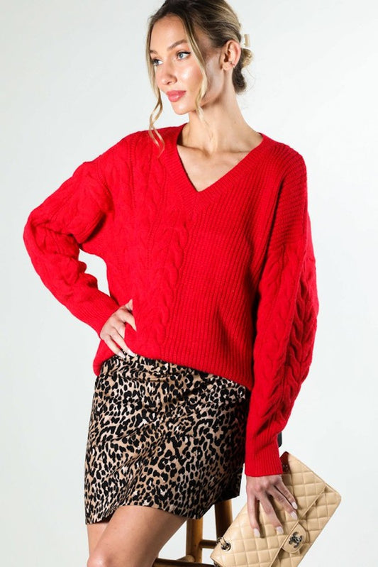 Sugar Plum Sweater- Red