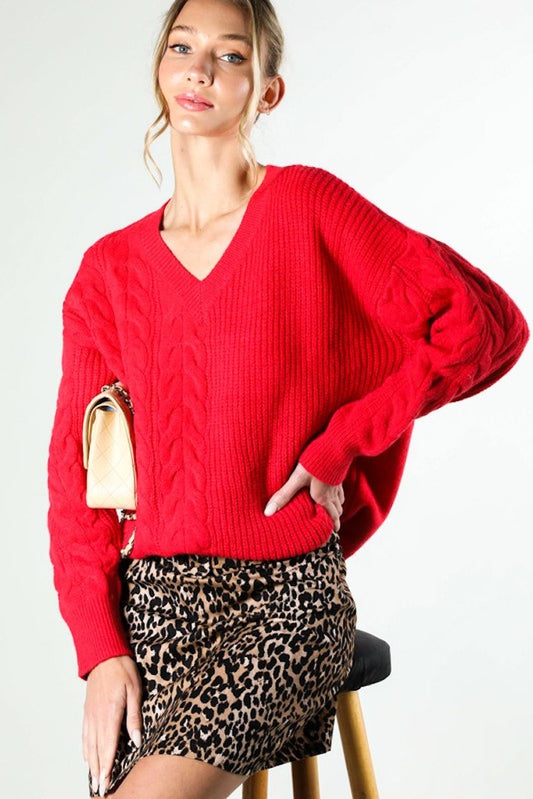Sugar Plum Sweater- Red