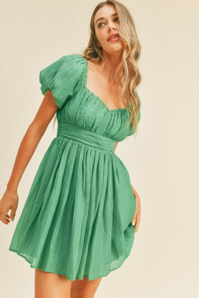 Undercover Mini Dress- Emerald Green