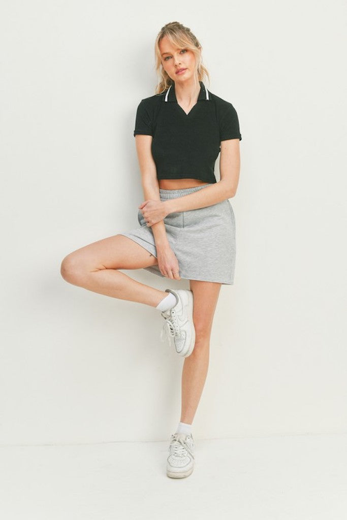 Tell Me Something Crop Top- Black