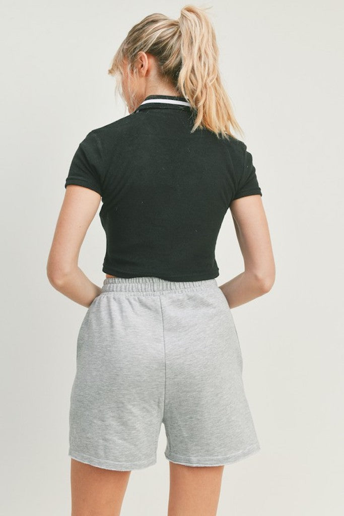 Tell Me Something Crop Top- Black
