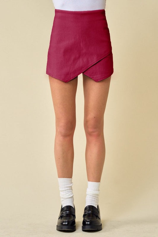 Off She Goes Skort - Crimson