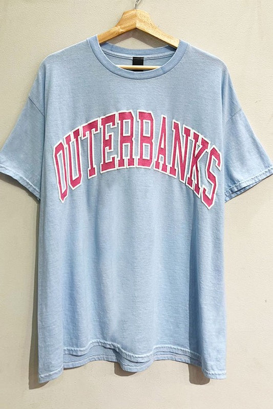 Outer Banks Graphic Tee- Light Blue