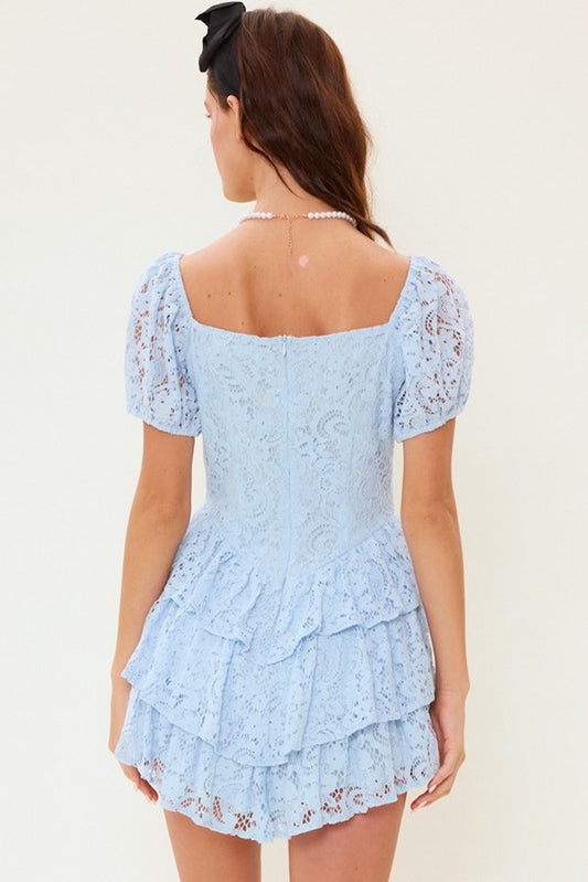 Get In Line Dress- Light Blue