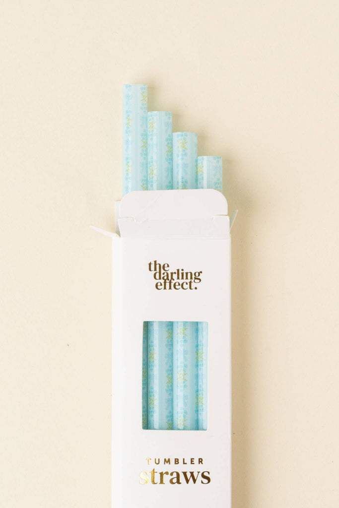 40 oz Tumbler Straw Set - Oh So Fancy Blue