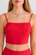 Divine Living Crop Top- Red