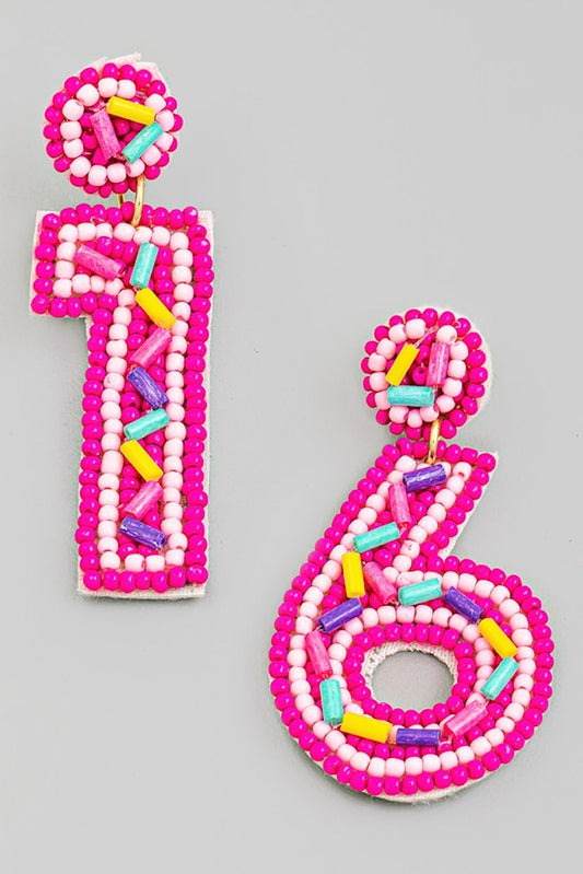 Beaded Birthday Earrings-