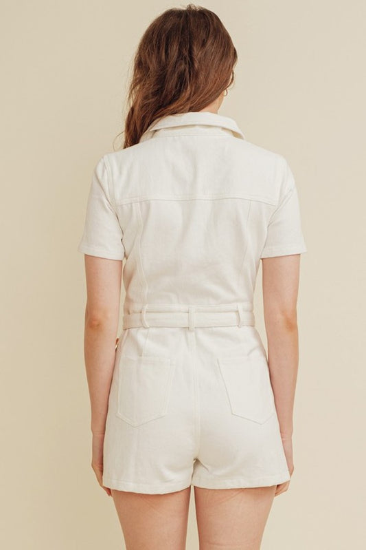 Hot And Cold Romper- White