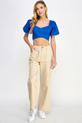 Meet Me Halfway Crop Top- Blue