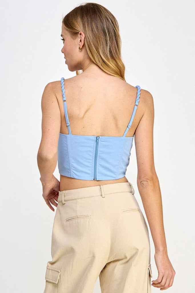 Lasting Feelings Crop Top- Blue