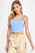 Lasting Feelings Crop Top- Blue