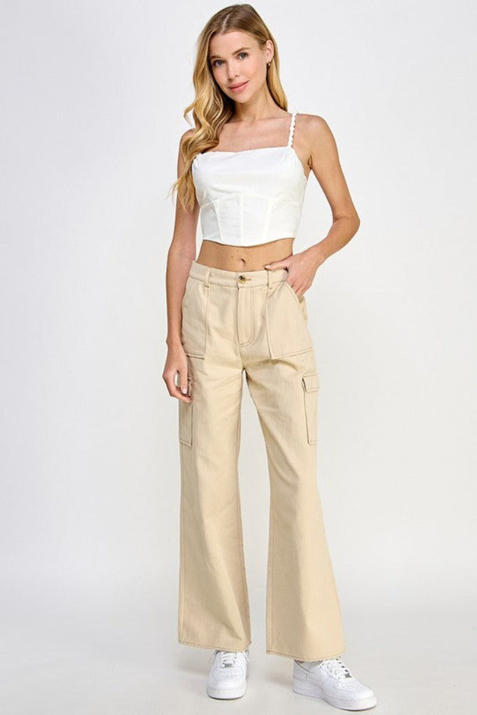 Lasting Feelings Crop Top- White