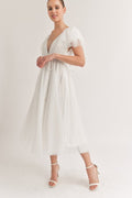 Make Me Believe Midi Dress- White