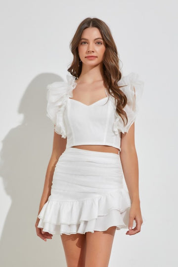 Glamour Crop Top- Off White
