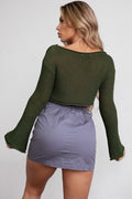 Love Me Back Cargo Skirt- Grey