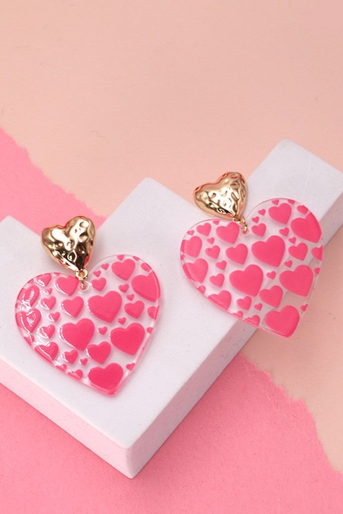 Lots Of Love Earrings- Pink/Gold