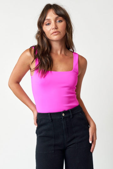 Getting Answers Bodysuit- Fuchsia