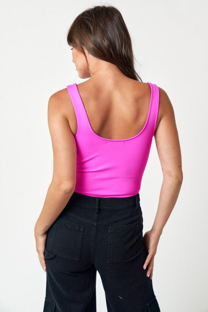 Getting Answers Bodysuit- Fuchsia